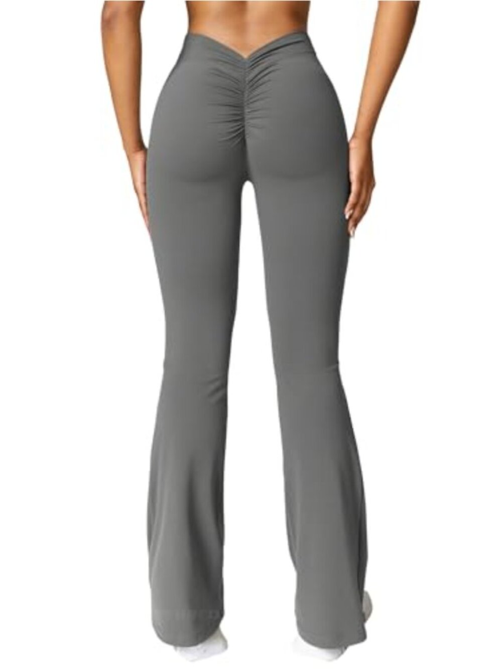 Scrunch Flare Leggings High Waist V Back Butt Lift Wide Leg 31.5 Inseam